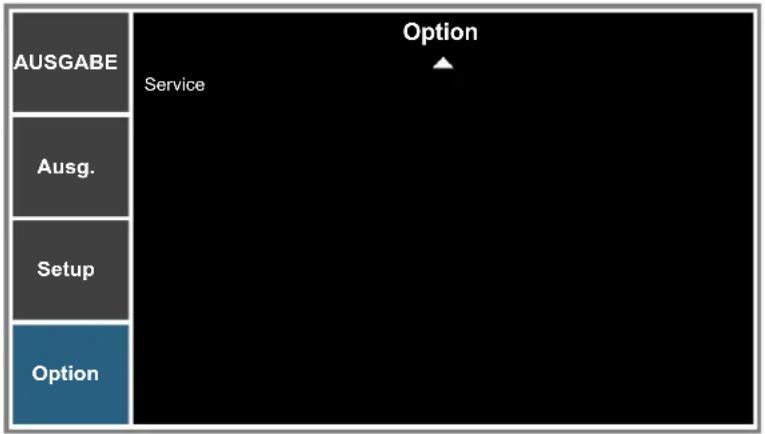 AUSGABE Ausg. Setup Option Option Service