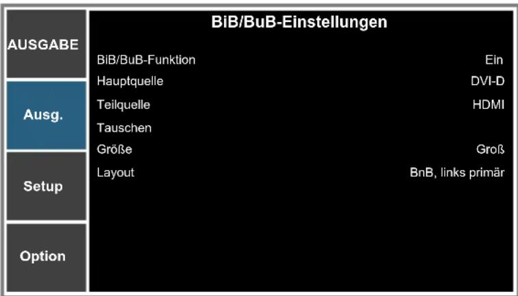 OPTOMA ZU850 - Menü BiB/BuB-Einstellungen - 1