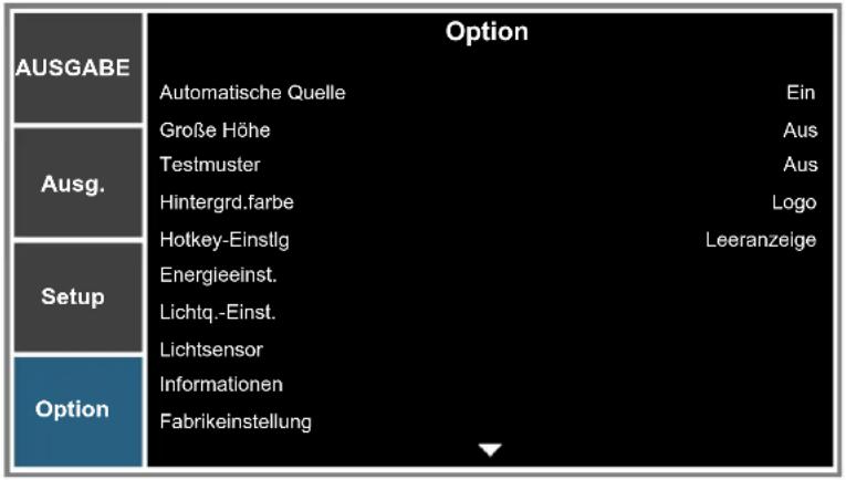 OPTOMA ZU850 - Menü Option - 1