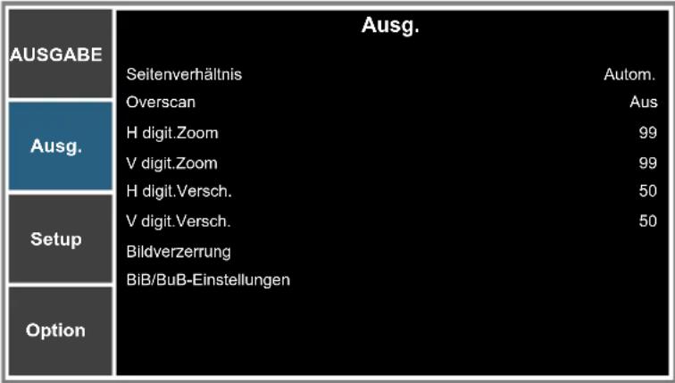 OPTOMA ZU850 - Menü Ausg. - 1