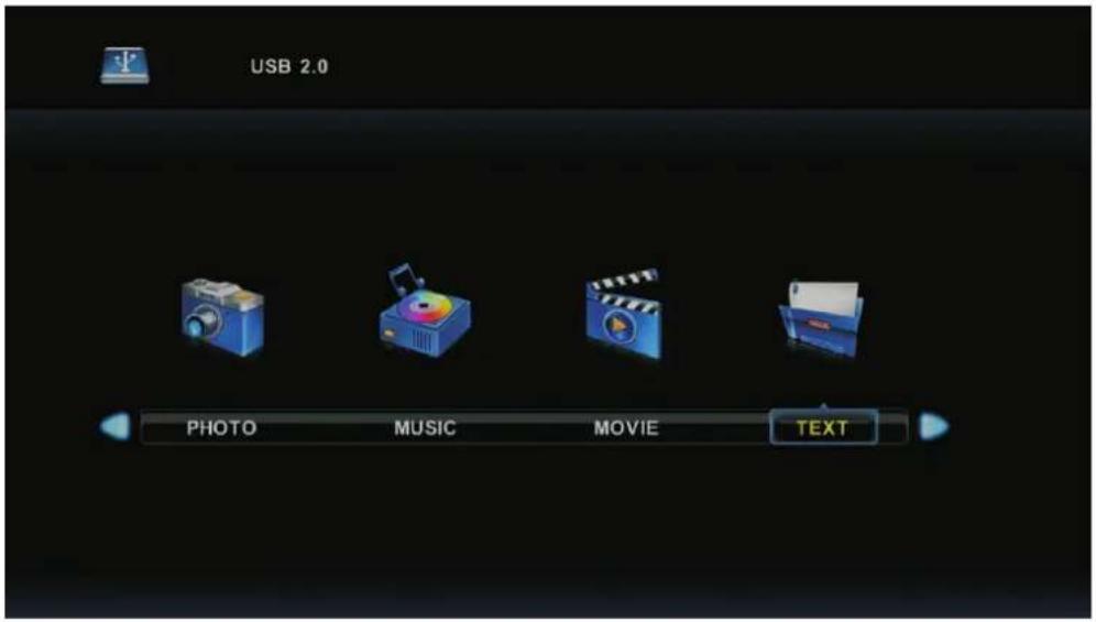 USB 2.0 PHOTO MUSIC MOVIE TEXT