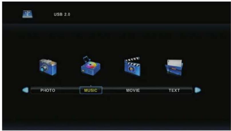 USB 2.0 PHOTO MUSIC MOVIE TEXT