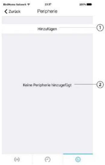 BirdtHome Network 13:37 100% Zurück Peripherie Hinzufügen Keine Peripherie hinzugefügt