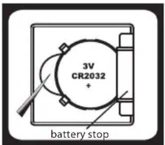 3V CR2032 + battery stop