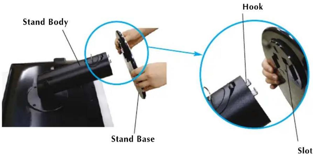 LG W3000H-BNS - Connecting the stand base or Removing the stand base - 2