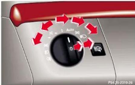 Mercedes-Benz S 430 (2001) - Exterior lamp switch - 1