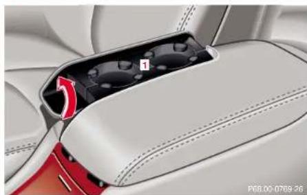Mercedes-Benz S 430 (2001) - Storage space below the armrest - 3