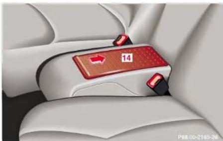 Mercedes-Benz S 430 (2001) - Storage space below the armrest - 2