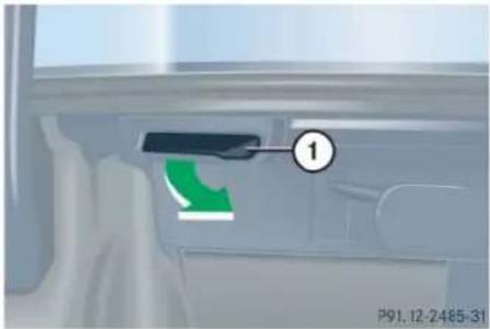 Mercedes-Benz C 230 Sport (2006) - Folding the backrest forward - 1