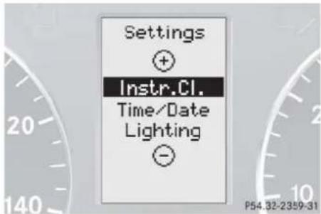 Mercedes-Benz C 230 Sport (2006) - Submenus in the Settings menu - 1