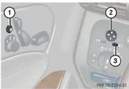 Mercedes-Benz C 230 Sport (2006) - Storing exterior rear view mirror parking position - 1