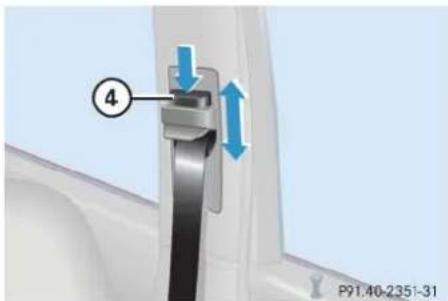 Mercedes-Benz C 230 Sport (2006) - Belt outlet height adjustment - 1
