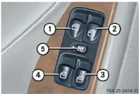 Mercedes-Benz C 230 Sport (2006) - Opening and closing the windows - 1