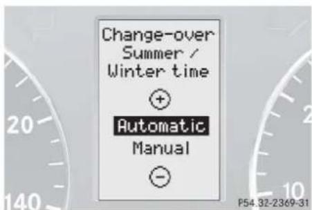Mercedes-Benz C 230 Sport (2006) - Select automatic time change (Daylight Saving Time (DST) summer/Standard time winter) - 1