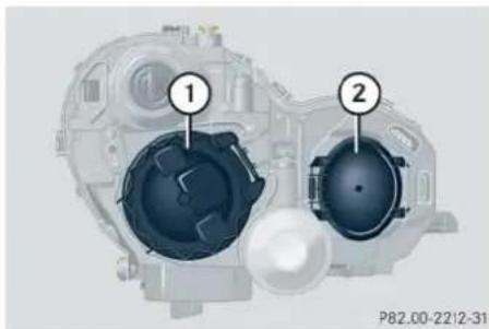 Mercedes-Benz C 230 Sport (2006) - Replacing bulbs for front lamps - 1