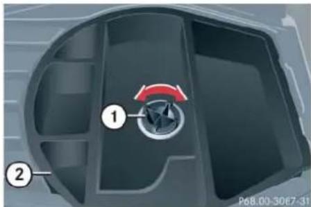 Mercedes-Benz C 230 Sport (2006) - Removing the vehicle tool kit - 1