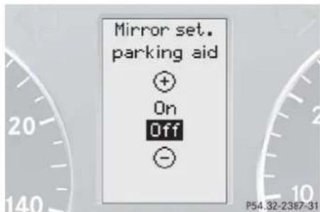 Mercedes-Benz C 230 Sport (2006) - Set parking position\* for exterior rear view mirror - 1