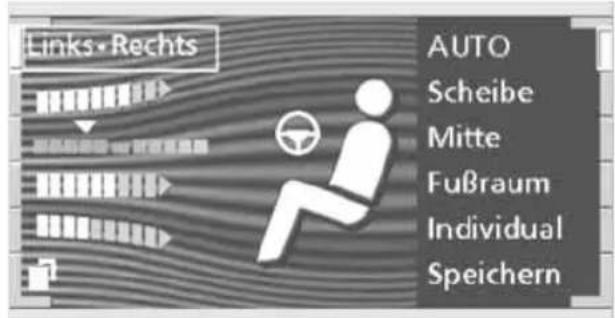 Links Rechts AUTO Scheibe Mitte Fußraum Individual Speichern