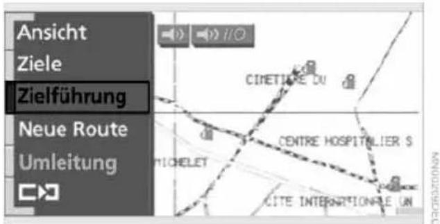 Ansicht Ziele Zielführung Neue Route Umleitung