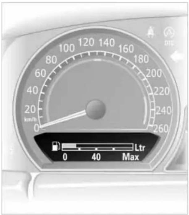 100 120 140 160 80 180 60 200 40 220 20 240 0 260 km/h Ltr 0 40 Max