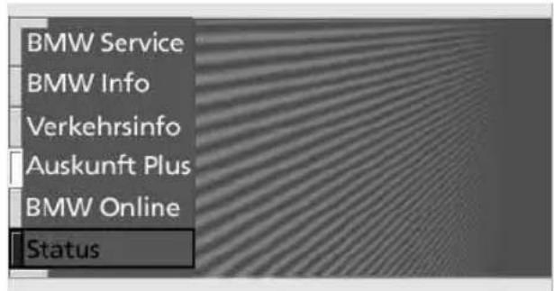 BMW Service BMW Info Verkehrsinfo Auskunft Plus BMW Online Status