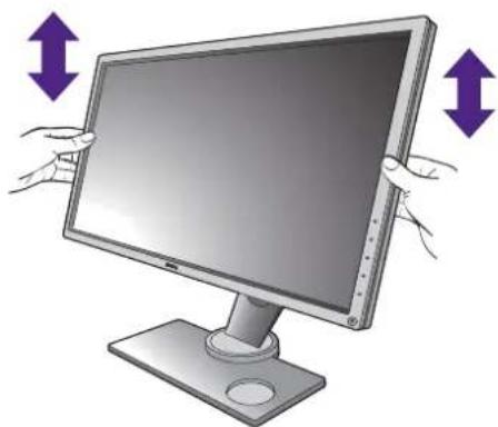BENQ XL2730 - Adjusting the monitor height - 1
