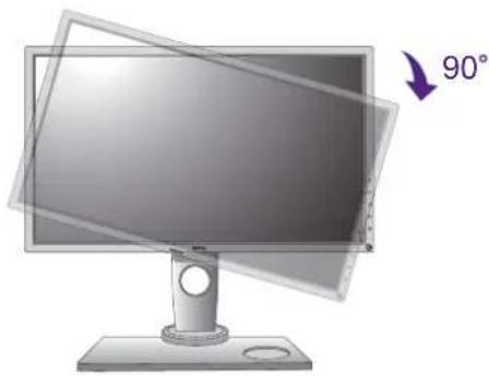 BENQ XL2730 - Rotate the monitor 90 degrees clockwise as illustrated. - 2
