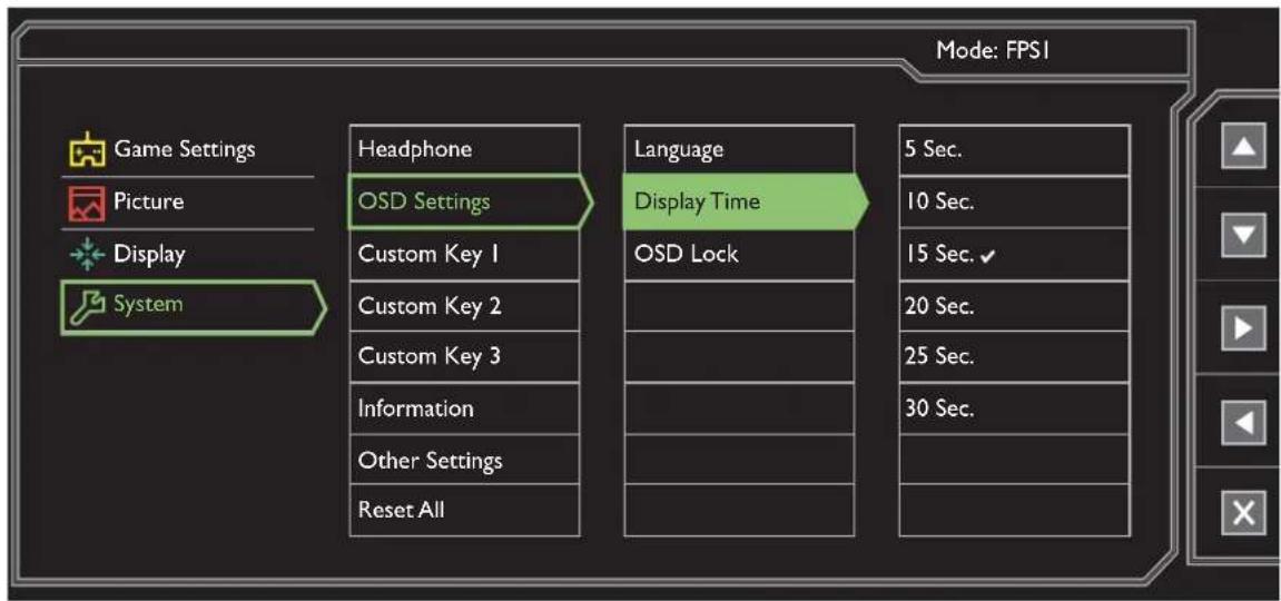 BENQ XL2730 - System menu - 1