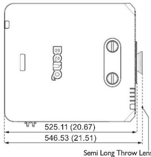 525.11 (20.67) 546.53 (21.51) Semi Long Throw Lens