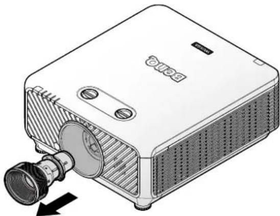 BENQ LX9215 - Removing the existing lens from the projector - 3