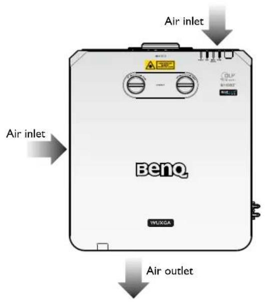 Air inlet Air inlet BenQ WUXGA Air outlet