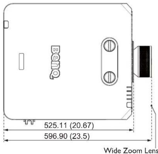 525.11 (20.67) 596.90 (23.5) Wide Zoom Lens