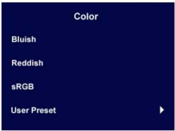 BENQ FP71W - Color sub menu - 1