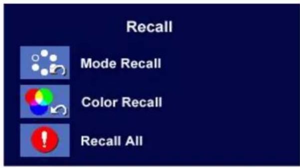 BENQ FP71W - Recall sub menu - 1