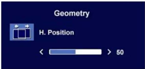 BENQ FP71W - Geometry sub menu - 2