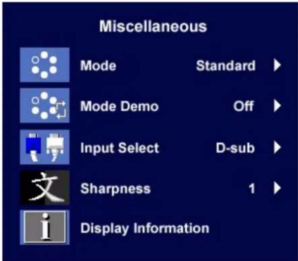 BENQ FP71W - Miscellaneous sub menu - 1