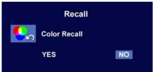 BENQ FP71W - Recall sub menu - 3