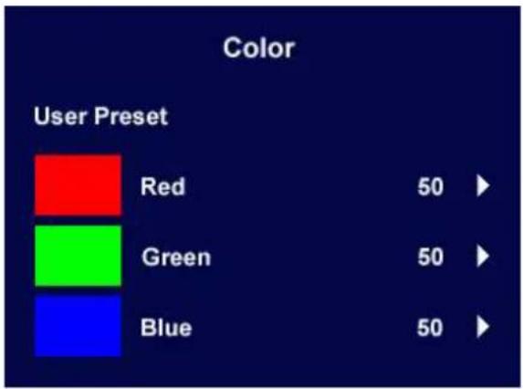 BENQ FP71W - Color sub menu - 2