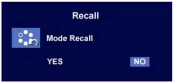 BENQ FP71W - Recall sub menu - 2