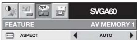 SVGA60 FEATURE AV MEMORY 1 ASPECT AUTO