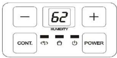 - 62 + HUMIDITY CONT. POWER