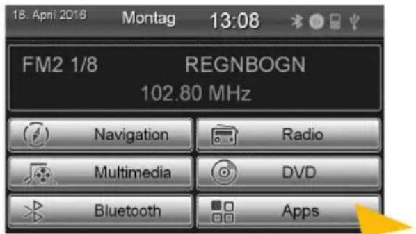 18. April 2016 Montag 13:08 FM2 1/8 REGNBOGN 102.80 MHz Navigation Radio Multimedia DVD Bluetooth Apps