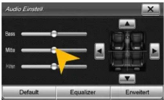 Audio Einstell. Bass Mite Hitan Default Equalizer Erweitert
