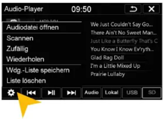 Audio-Player 09:50 Audiodatei öffnen Scannen Zufällig Wiederholen Wdg.-Liste speichern Liste löschen We Just Couldn't Say Go... There Ain't No Sweet Man... Just Like a Butterfly That's C You Know I Know Ev'ryth... Glad Rag Doll I'm a Little Mixed Up Prairie Lullaby
