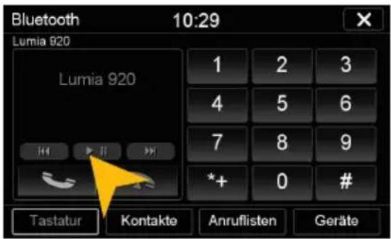 Bluetooth 10:29 Lumia 920 Lumia 920 1 2 3 4 5 6 7 8 9 *+ 0 # Tastatur Kontakte Anruflisten Geräte