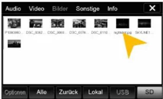 Audio Video Bilder Sonstige Info P106080... DSC_0062 ... DSC_0068 ... DSC_0076 ... DSC_0110 ... ngtN40.jpg SKYLNET... Optionen Alle Zurück Lokal USB SD