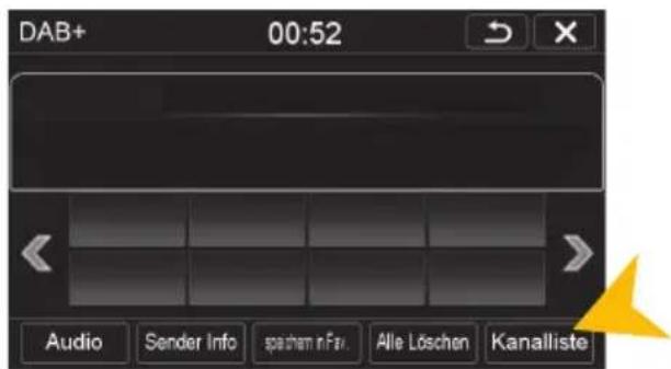 DAB+ 00:52 Audio Sender Info spechem n.Fav. Alle Löschen Kanalliste