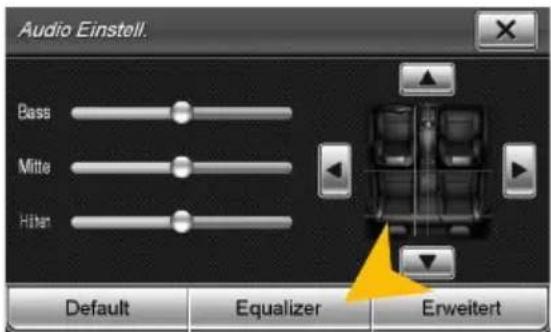 Audio Einstell. Bass Mitte Hitan Default Equalizer Erweitert