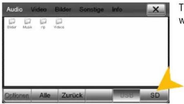 Audio Video Bilder Sonstige Info Bilder Musk np Video Optionen Alle Zurück USB SD