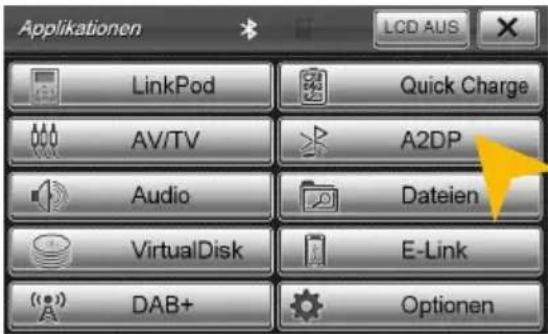Applicationen LinkPod Quick Charge AV/TV A2DP Audio Dateien VirtualDisk E-Link DAB+ Optionen